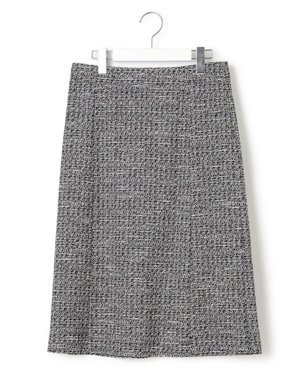 23区 【セットアップ対応】シャインツイードストレッチ スカート ブラックミックス