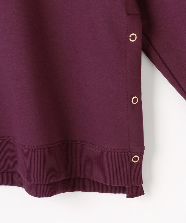 ANY L サイドドットダンボールトレーナー ワイン