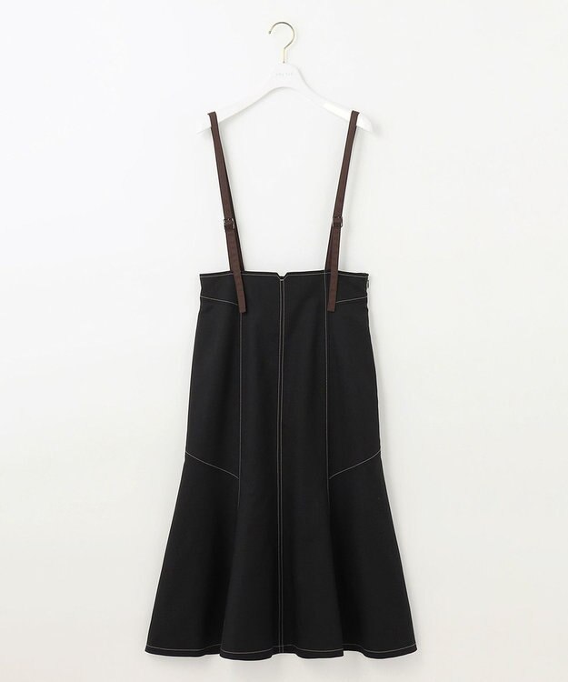 ANY SIS 【洗える】カラーMIXシャンブレー スカート ブラック