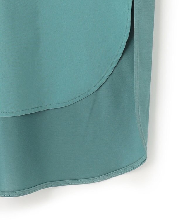 ICB L 【洗える】 タイプライタージャージーコンビ カットソー セルリアン系