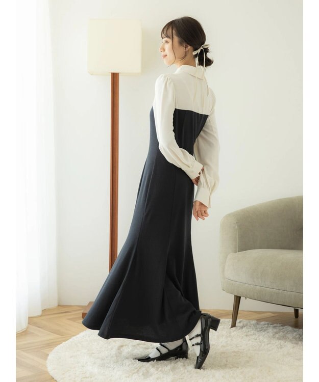 earth music&ecology ビスチェ風ドッキングワンピース Black