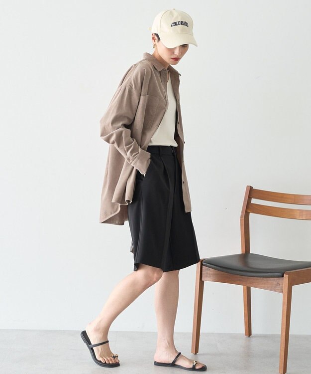 AMERICAN HOLIC Ｗポケットコーデュロイシャツ Gray Beige