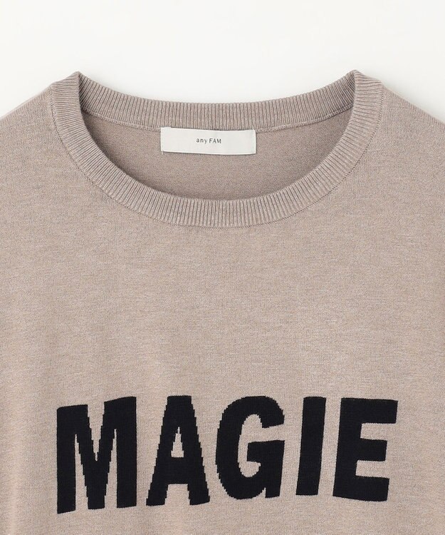 ANY L 【洗濯機可】インターシャロゴニット モカ