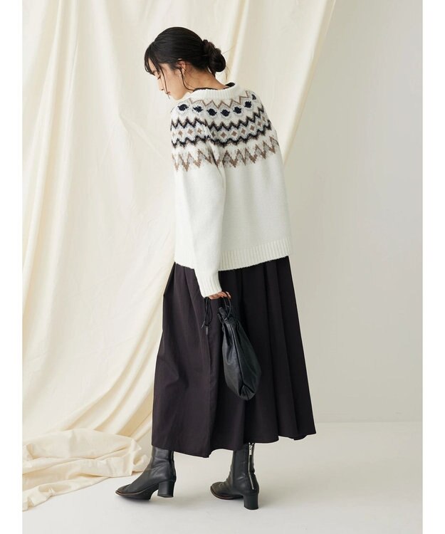 CRAFT STANDARD BOUTIQUE 求心柄ニットプルオーバー Ivory