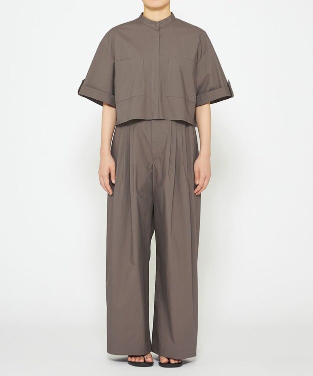 uncrave 【ご好評につき追加生産】カラータイプライター タックワイドパンツ（uncrave WHITE） グレージュ