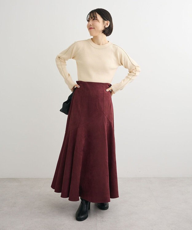 Green Parks ・ＥＬＥＮＣＡＲＥ　ＤＵＥ　スエードポンチフレアスカー Bordeaux