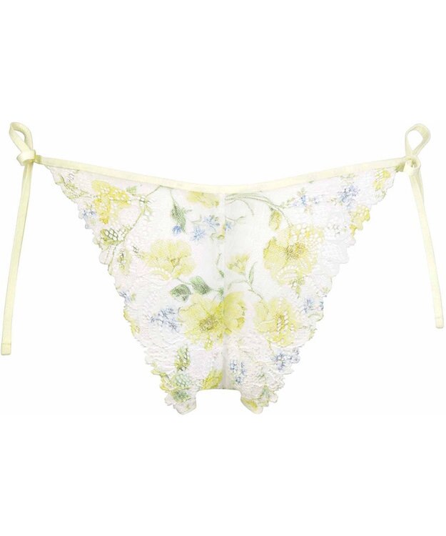 WACOAL Ｔバック ショーツ 【リボンブラ 脇すっきり】 BRB433とペア はきこみ丈あさめ バックのかぶりが広め ソング レディース PRA433 /ワコール イエロー