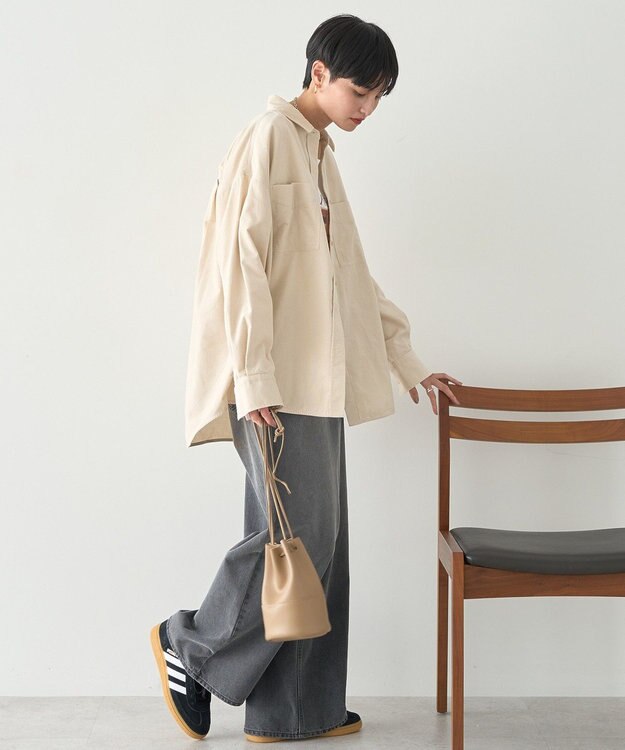 AMERICAN HOLIC Ｗポケットコーデュロイシャツ Ivory