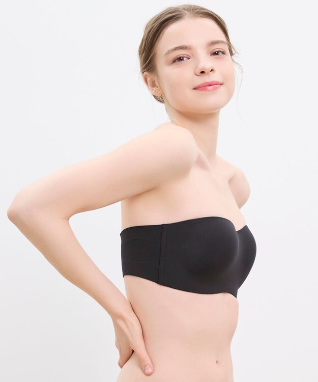 une nana cool ストラップレス 1/2カップ ノンワイヤーブラジャー ベージュ