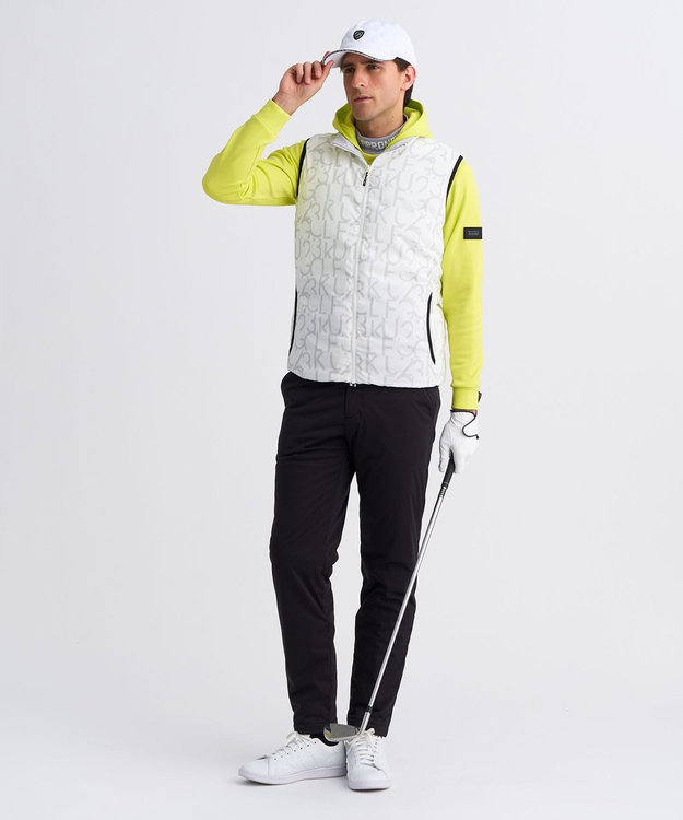 23区GOLF 【MEN】ストレッチ裏フリースフーディー 黄緑系