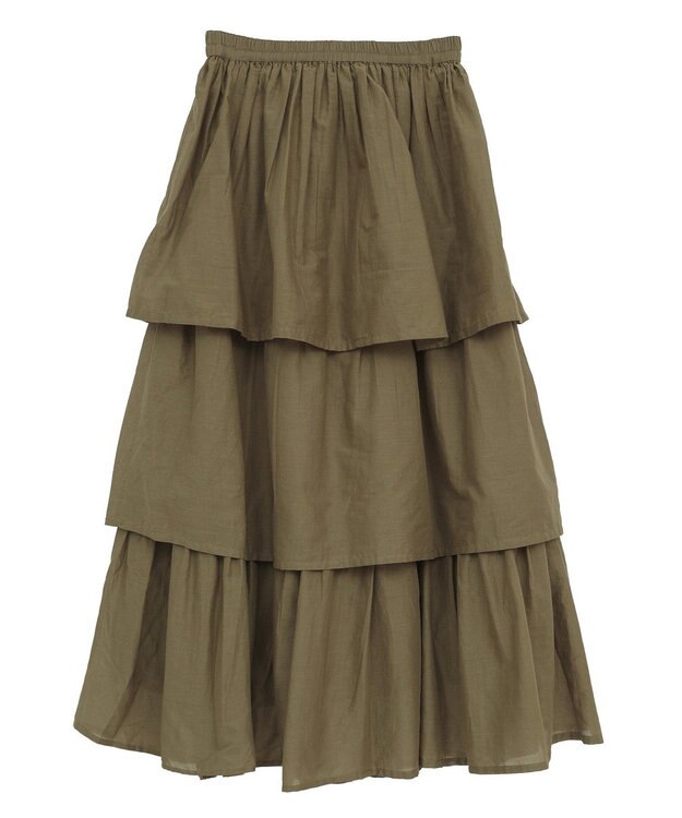 Green Parks Ｉ　ボイル段々ティアードスカート Khaki