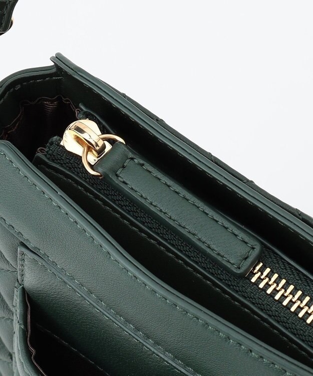 LA BAGAGERIE シープキルトWストラップスクエアショルダー グリーン