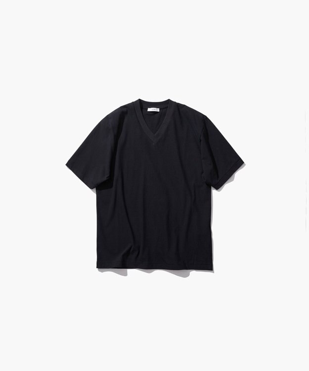 ATON FRESCA NUBACK | VネックTシャツ  BLACK