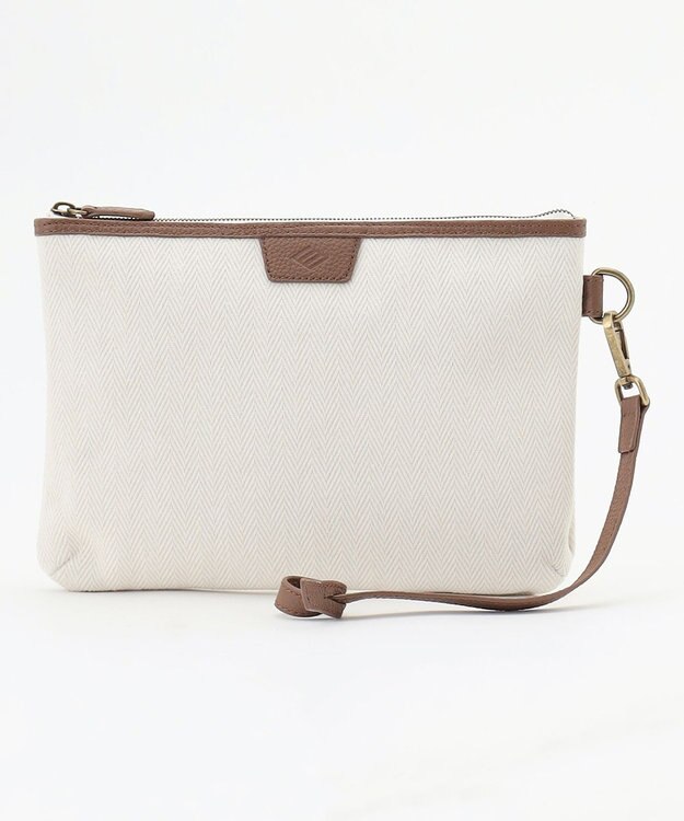 JOSEPH ABBOUD 【軽量/バッグINバッグ付き】ヘリンボンキャンバス トートバッグ アイボリー系