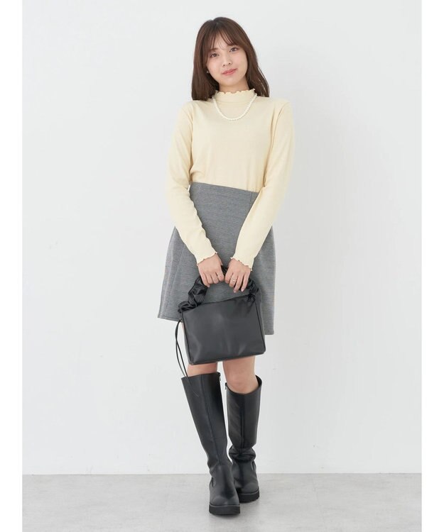 earth music&ecology テレコリブメローハイネックインナー Light Yellow