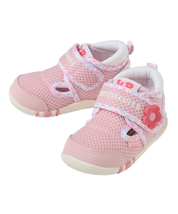 MIKI HOUSE HOT BISCUITS 【11.5-13.5cm】ダブルラッセル ファーストベビーシューズ ピンク