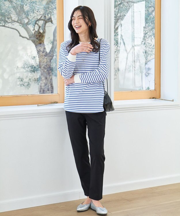 ANY テールＴシャツ オフ×ブルーボーダー