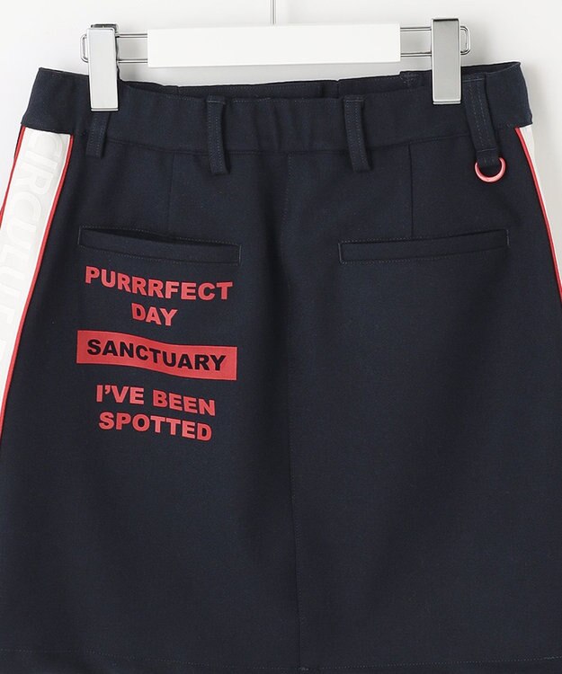 PW CIRCULUS 【WOMEN】【洗える/帯電防止/ストレッチ】ロゴ サイドライン スカート ネイビー系