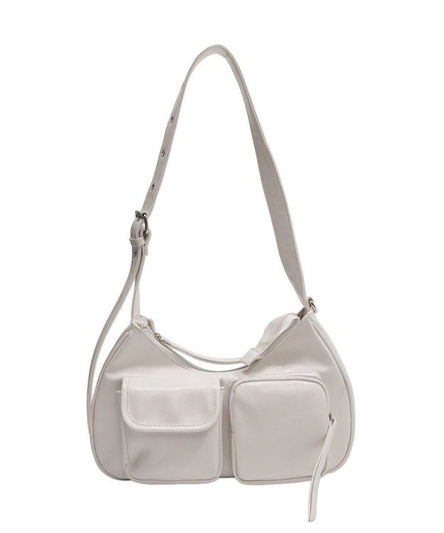 WEGO 立体ポケットハトメベルトバッグ ホワイト