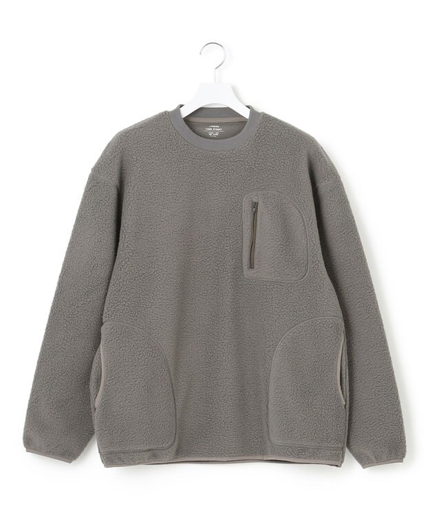 J.PRESS YORK STREET 【UNISEX】フリース クルーネックプルオーバー グレー系