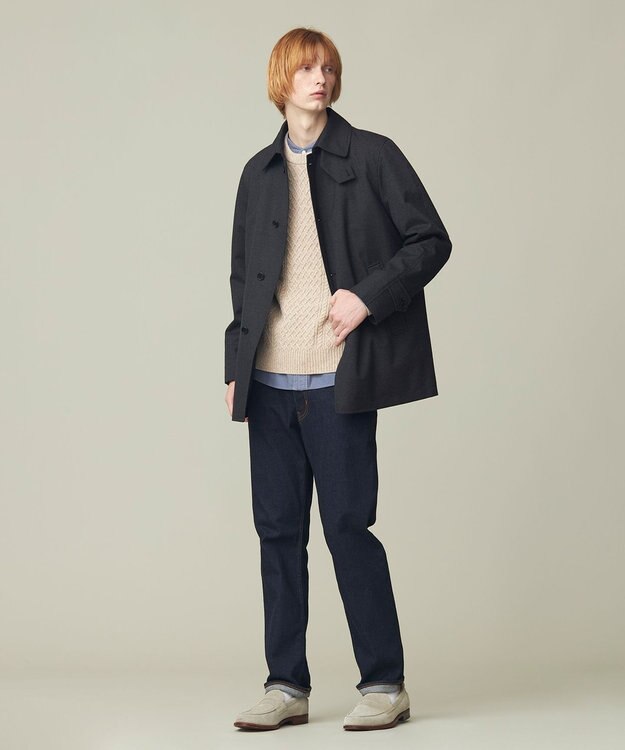 J.PRESS MEN 【Cash Lamb's Wool】ケーブルクルーネック ニット ベージュ系
