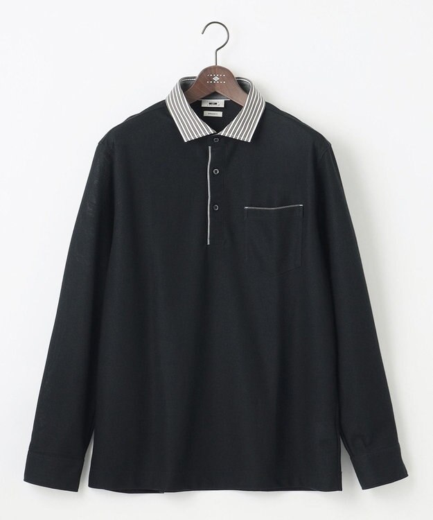 JOSEPH ABBOUD 【キングサイズ・オーガニックコットン】ダディポロシャツ ブラック系