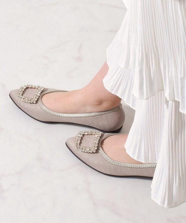 Bridget Birkin ＜2E＞【Bridget Birkin Walk】ビジューモチーフポインテッドパンプス オーク雑材