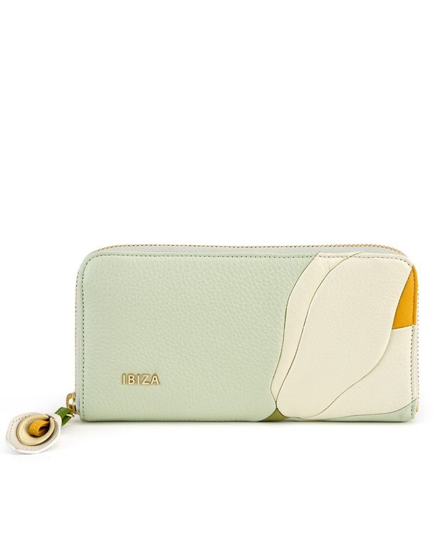 IBIZA プレーサ　牛革　ラウンドファスナー長財布 ペールグリーン