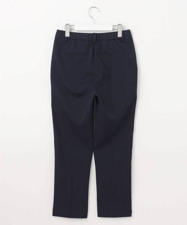 J.PRESS LADIES S 【洗える】シャークスキン テーパード パンツ ネイビー系