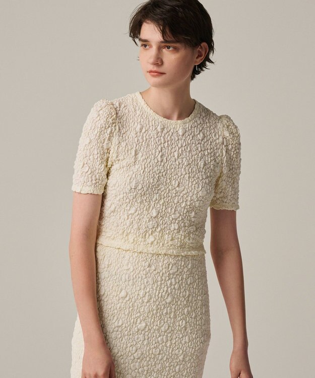 uncrave 【洗濯機洗い可】ストレッチレース トップス （uncrave WHITE） エクリュ