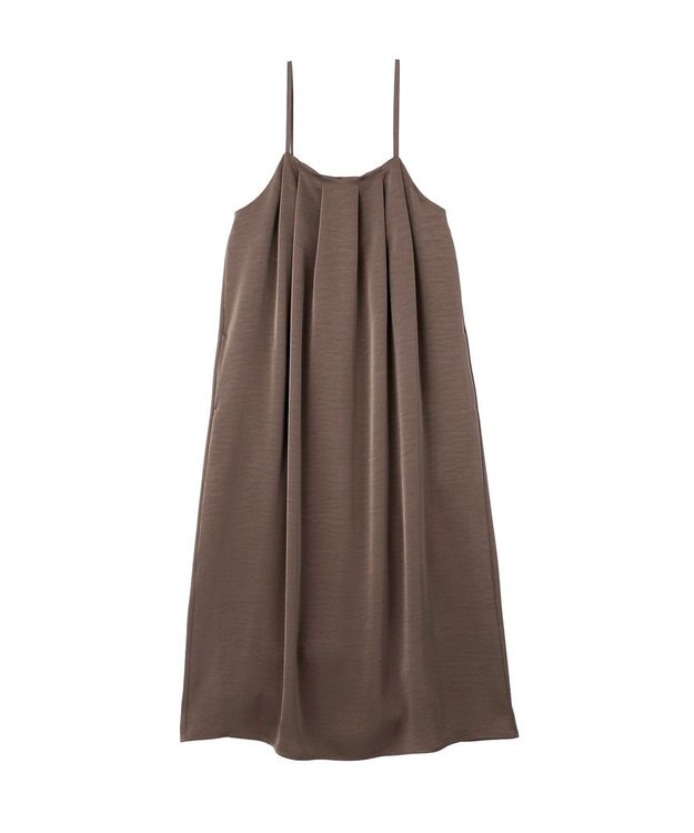 AMERICAN HOLIC タックサテンキャミワンピース Charcoal Gray