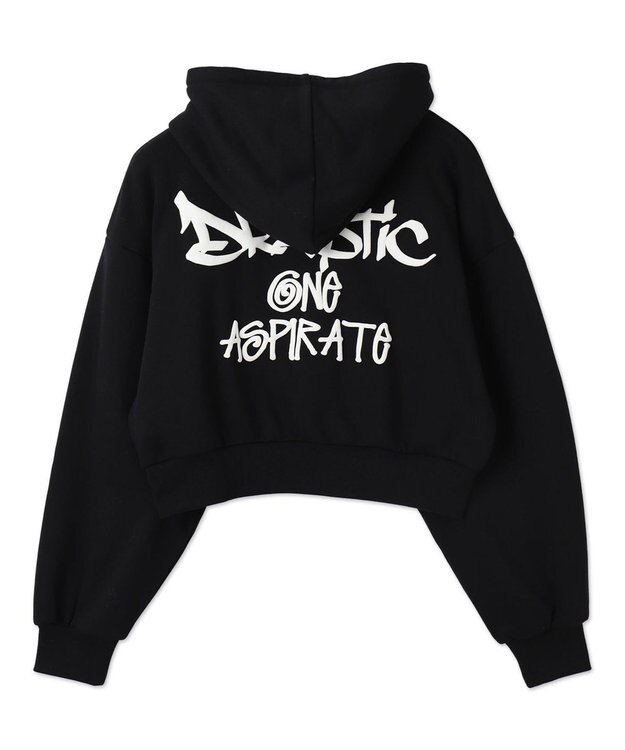 WEGO ハンドライティングショートパーカー ブラック