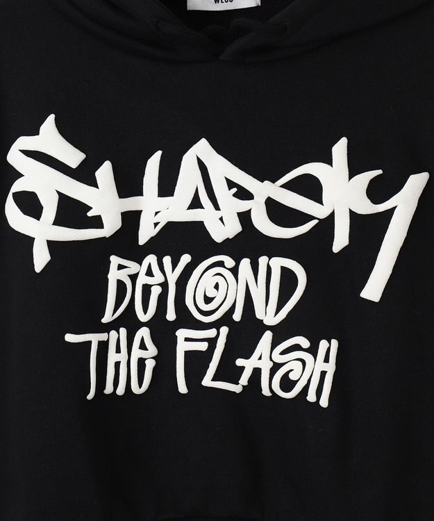 WEGO ハンドライティングショートパーカー ブラック