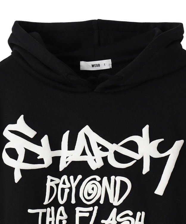 WEGO ハンドライティングショートパーカー ブラック
