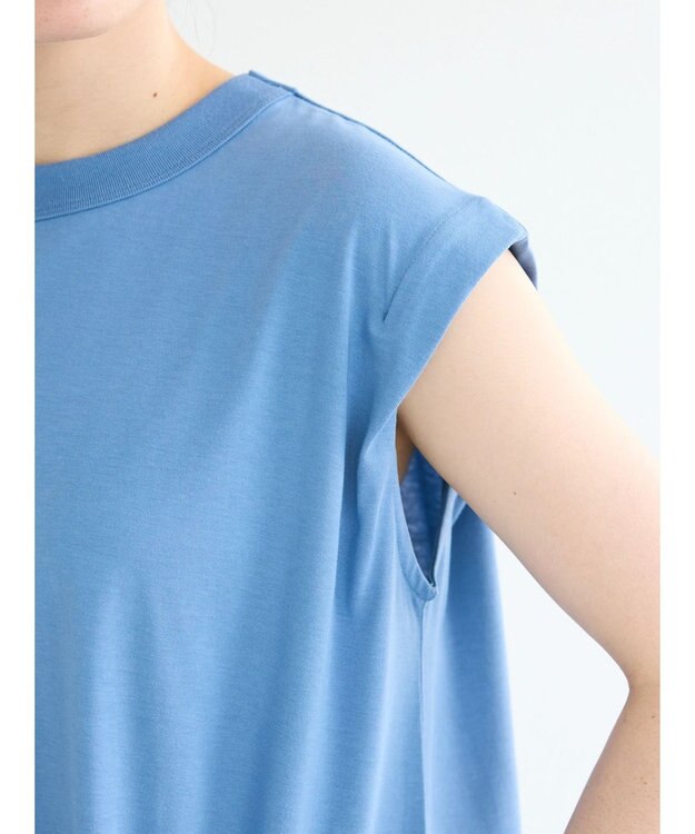 CRAFT STANDARD BOUTIQUE 接触冷感機能性フレンチスリーブワンピース Blue