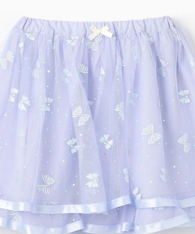 ANY KIDS リボン チュールスカート サックスブルー