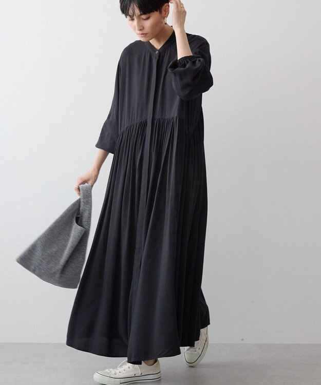 AMERICAN HOLIC エコベロアソートギャザーワンピース Black