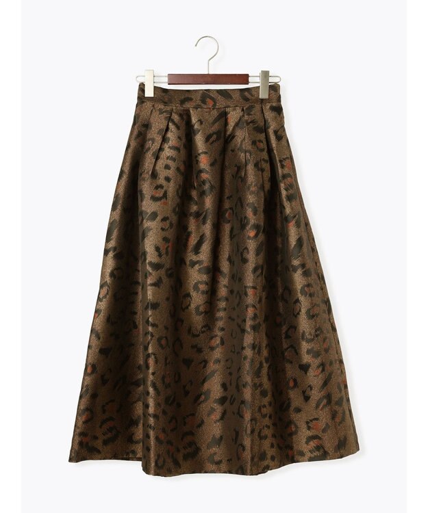 Te chichi レオパードジャガードフレアスカート《2025Autumn catalog vol.2 item》 ブラウン