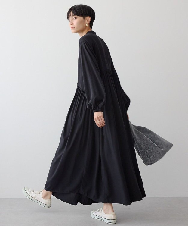 AMERICAN HOLIC エコベロアソートギャザーワンピース Black