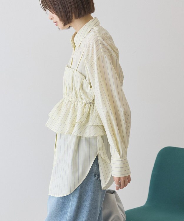 AMERICAN HOLIC 【2点セット・イージーケア】ビスチェ＋シャツ Stripe Yellow