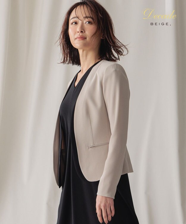 BEIGE， CINDY / ダブルカラージャケット Sand × Black