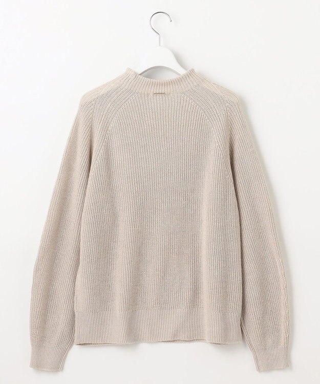 自由区 【洗える】コットンウールミドルゲージプルオーバー ニット ベージュ