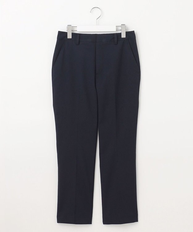 J.PRESS LADIES S 【洗える】シャークスキン テーパード パンツ ネイビー系