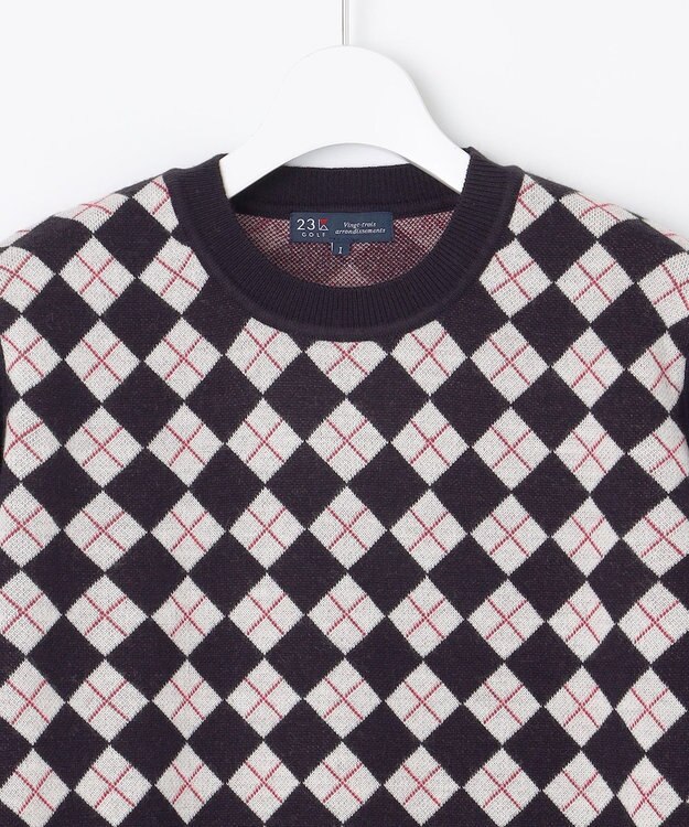 23区GOLF 【WOMEN】【ウォッシャブル】アーガイル ニット ネイビー系5
