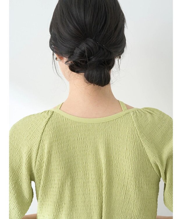 earth music&ecology ポコポコホルタープルオーバー Lime Green