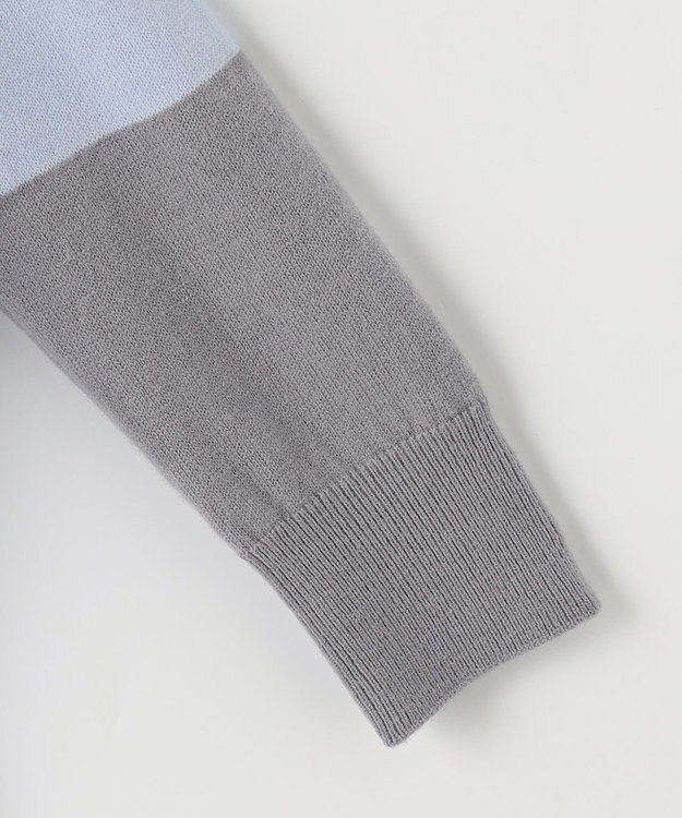 自由区 【洗える】セミウーステッドウール タートルネックニット スカイブルー系1