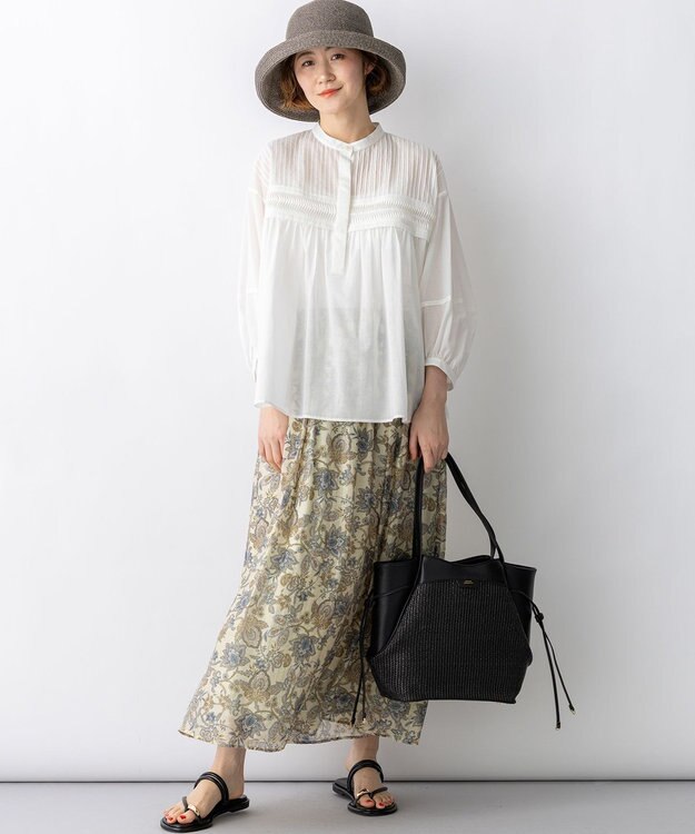 23区 ペーパーライクコンビ トートバッグ (M) ブラック×ブラック