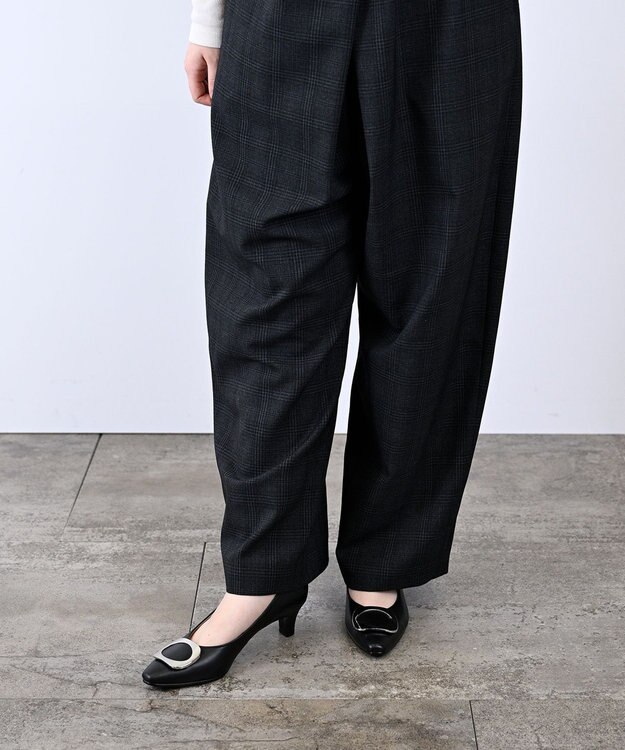 Pointer 【5cmヒール】日本製 高級本革モチーフ付きパンプス ブラック