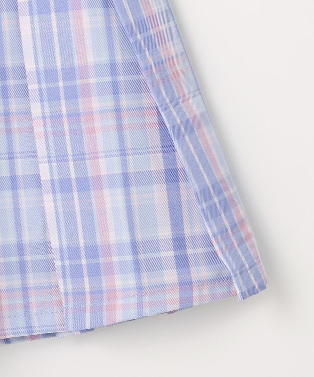 ANY KIDS チェックプリーツスカパン サックスブルー