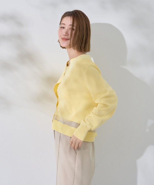 YECCA VECCA シアーMIXカーディガン Off White